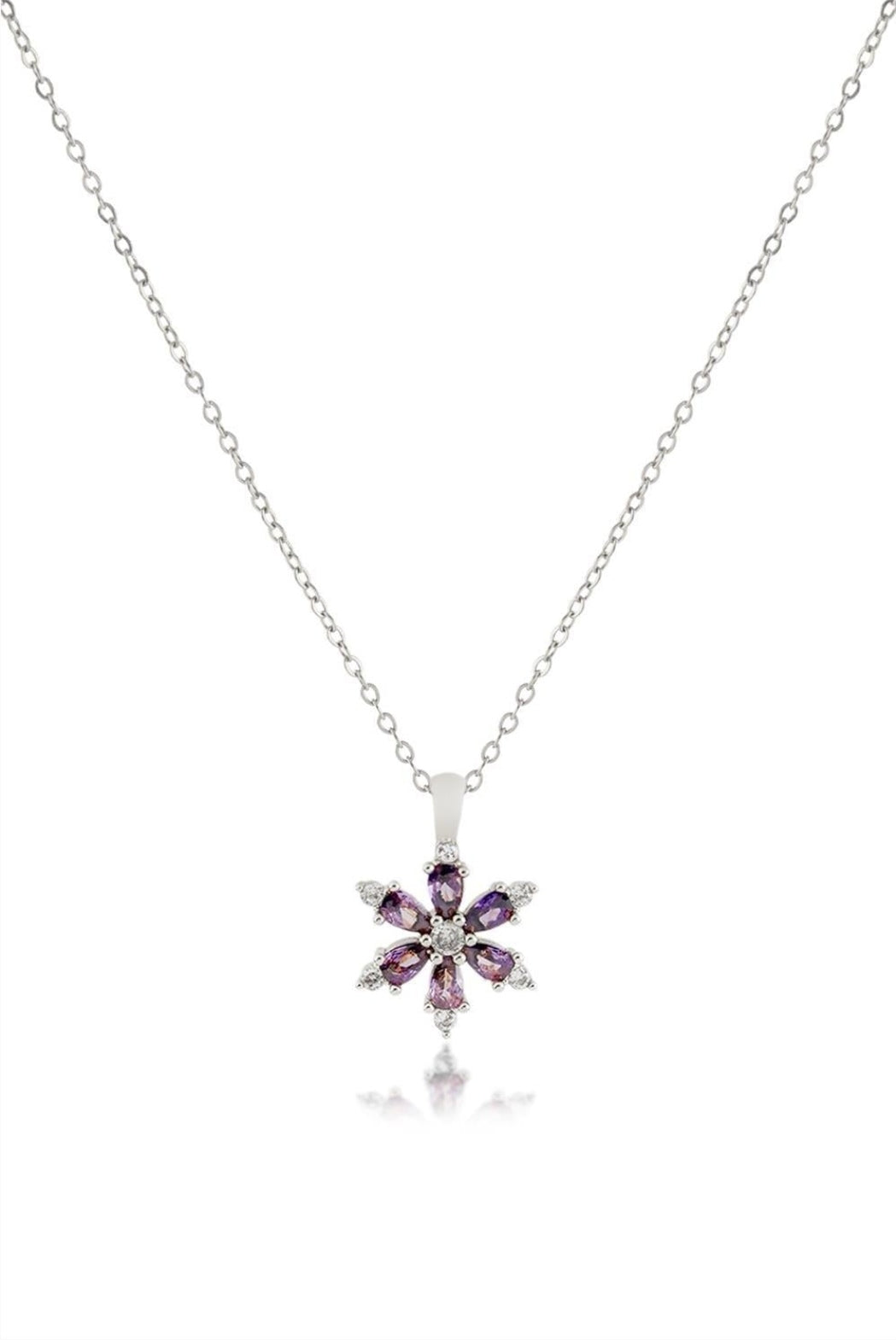 Çelik Lotus Çiçeği Kolye SILVER