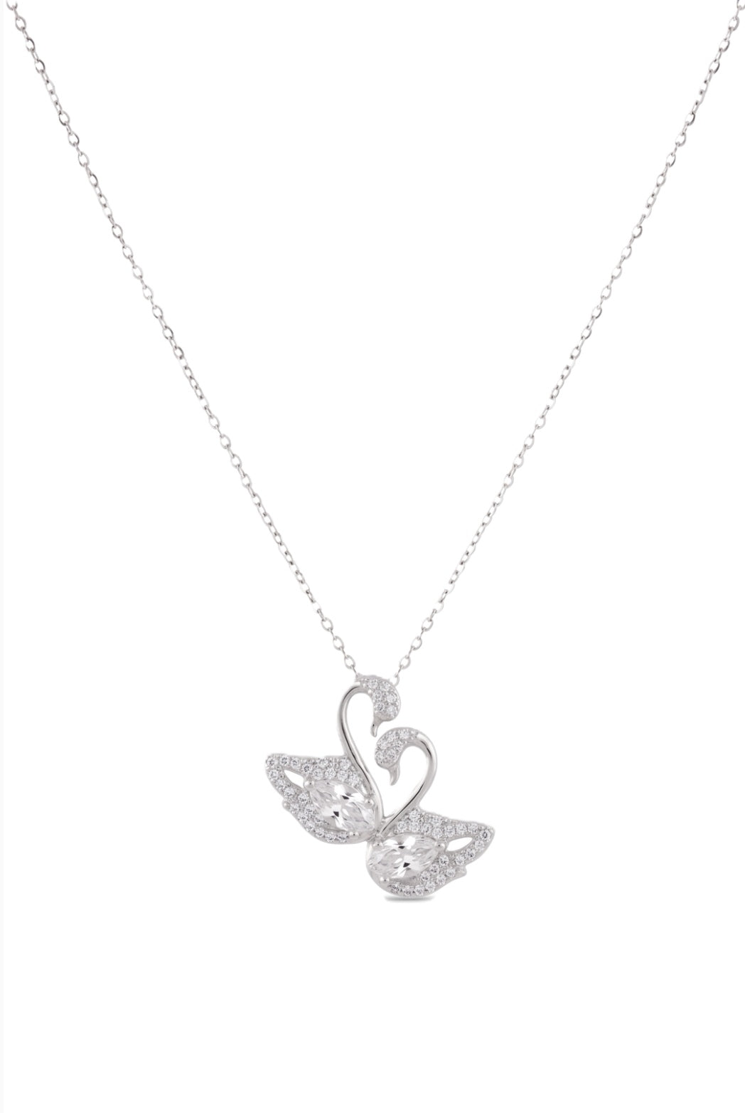 Çelik Kuğu Kolye SILVER 45cm
