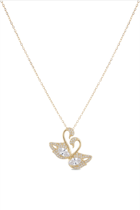 Çelik Kuğu Kolye GOLD 45cm