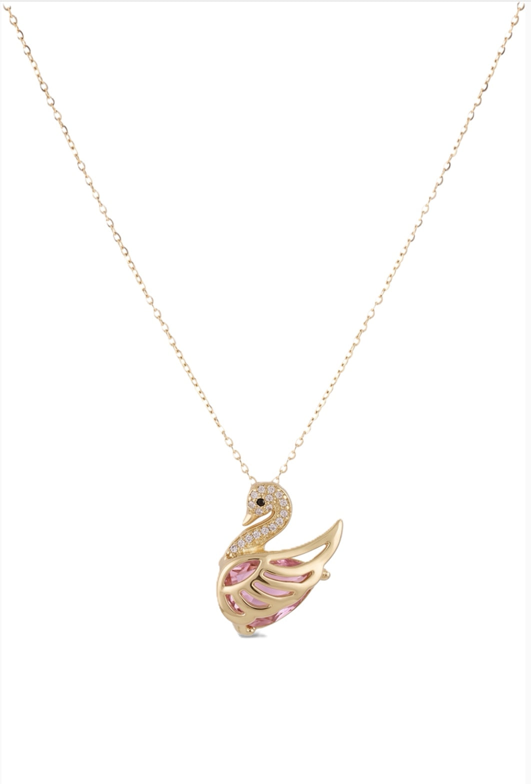 Çelik Kuğu Kolye GOLD 45cm