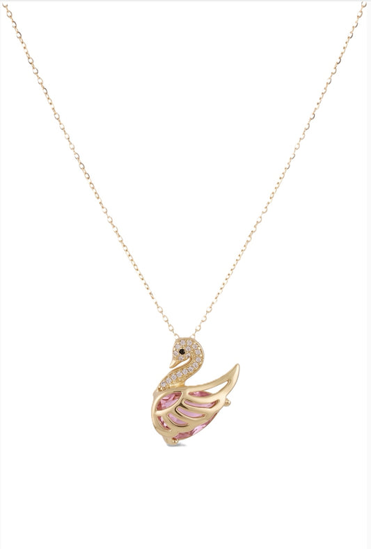 Çelik Kuğu Kolye GOLD 45cm